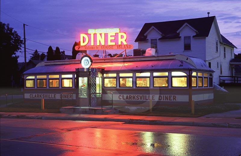Clarksville Diner, Exterior, Night
