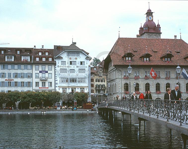 Reusse River, Footbridge, and Altes Rathaus