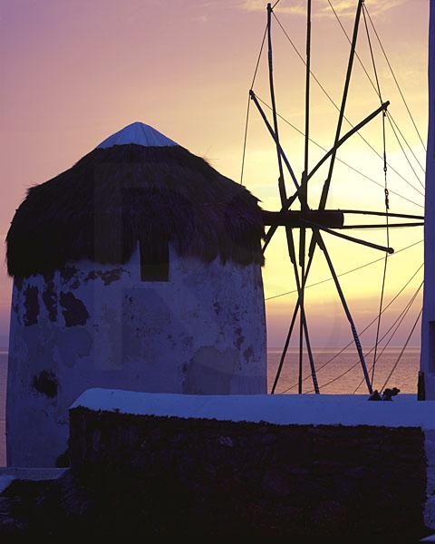Kato Myli Windmill At Sunset