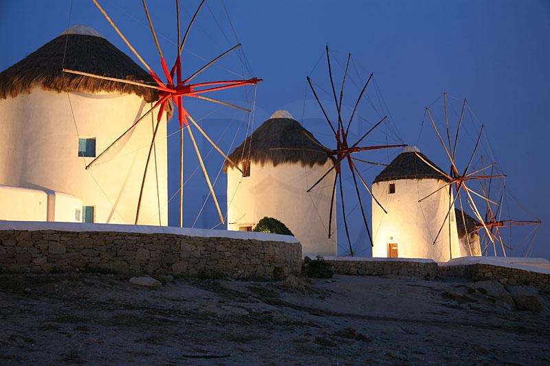 Kato Myli Windmills At Dusk 1