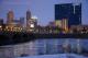 Indianapolis Skyline At White River At Dawn