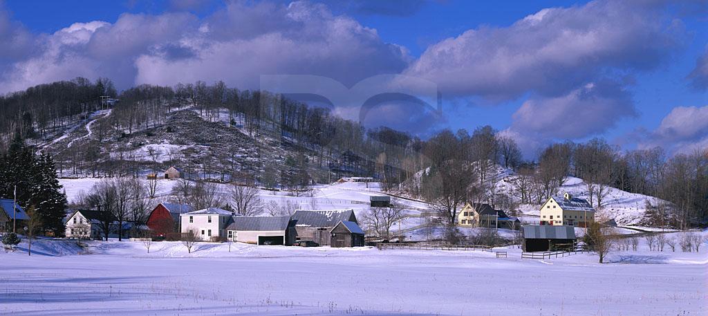 Vermont Winter Farmscape Panoramic
