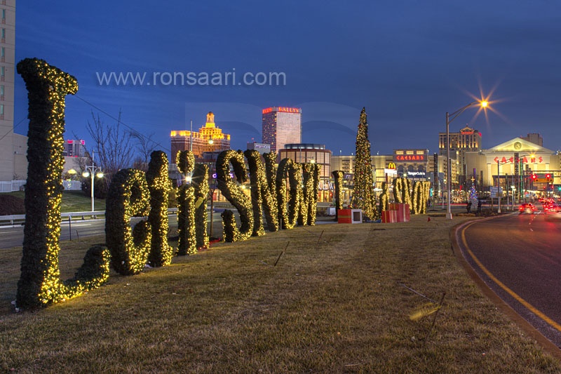 Holiday Decorations At Atlantic City Entrance,