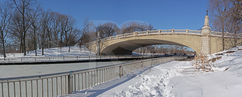 Branch Brook Park, Park Avenue Bridge Winter Panoramic