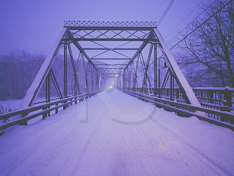 Peddie Lake Bridge, In Snowstorm 1
