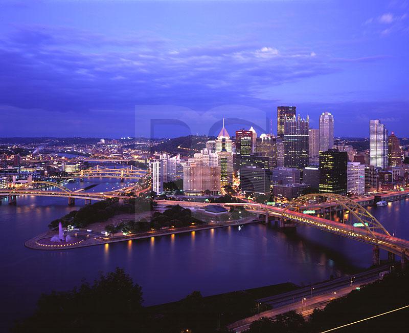 Pittsburgh Skyline At Dusk