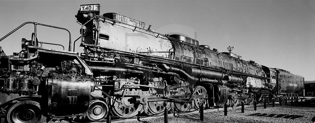 Union Pacific Big Boy B&W Panoramic, Steamtown National Historic Site