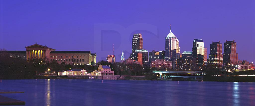 Art Museum And Philadelphia Skyline Panoramic