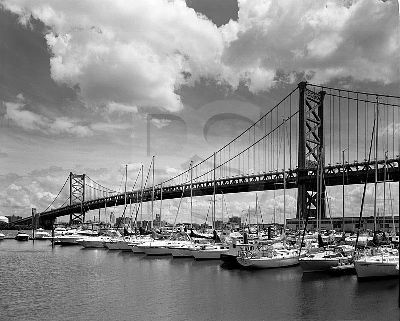 Ben Franklin Bridge, black & white