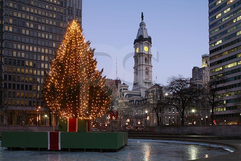 JFK Plaza Christmas Tree and City Hall