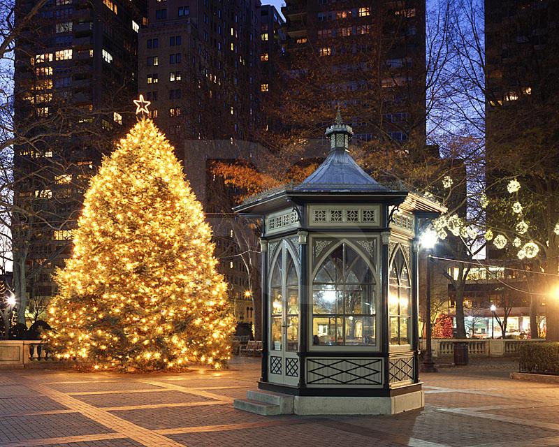 Rittenhouse Square Gazebo and Christmas Tree