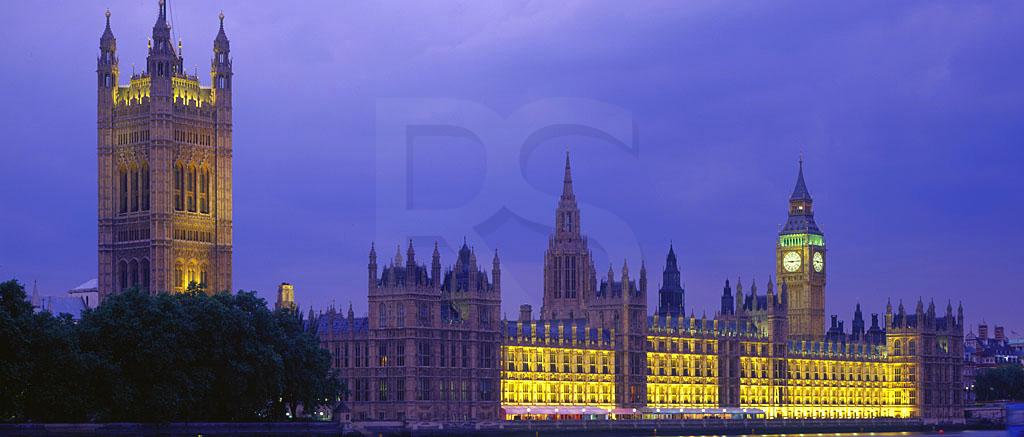 Houses Of Parliament At Twilight Panoramic